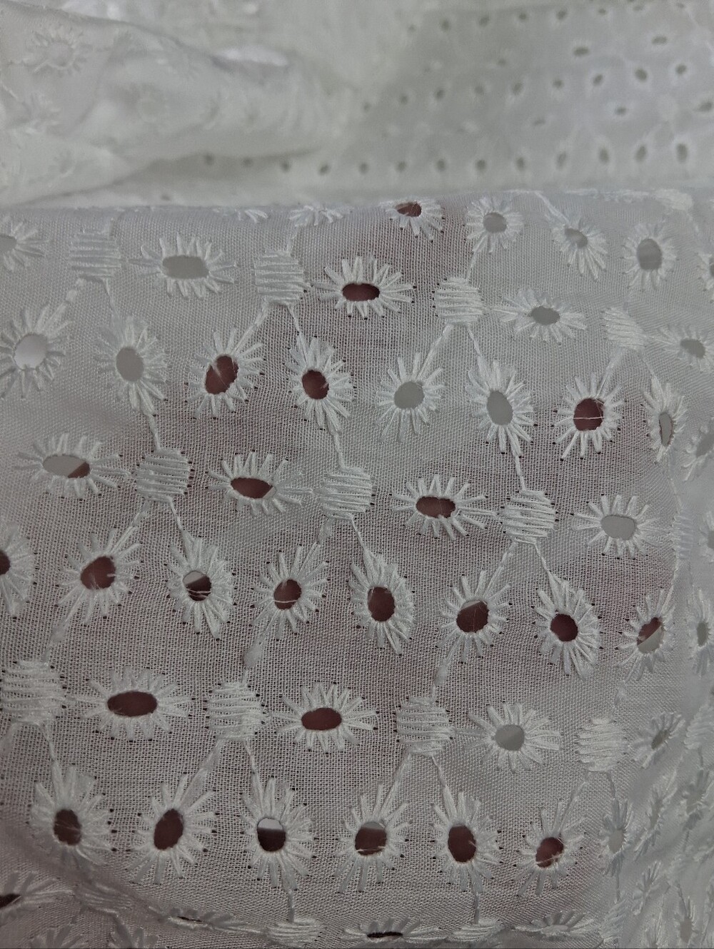 Girls White Eyelet Button-Front Dress - Picture 10 of 11